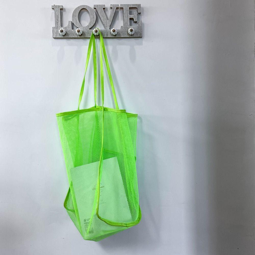 

New INS Style Transparent Mesh Bag Fashionable Versatile Beach Bag Portable Large Capacity Thickened Mesh Shopping Bag