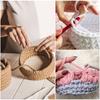 5pcs Solid Poplar Plywood Crochet Basket Base Unfinished Wooden Bottom for DIY Weaving Craft Projects Home Decor