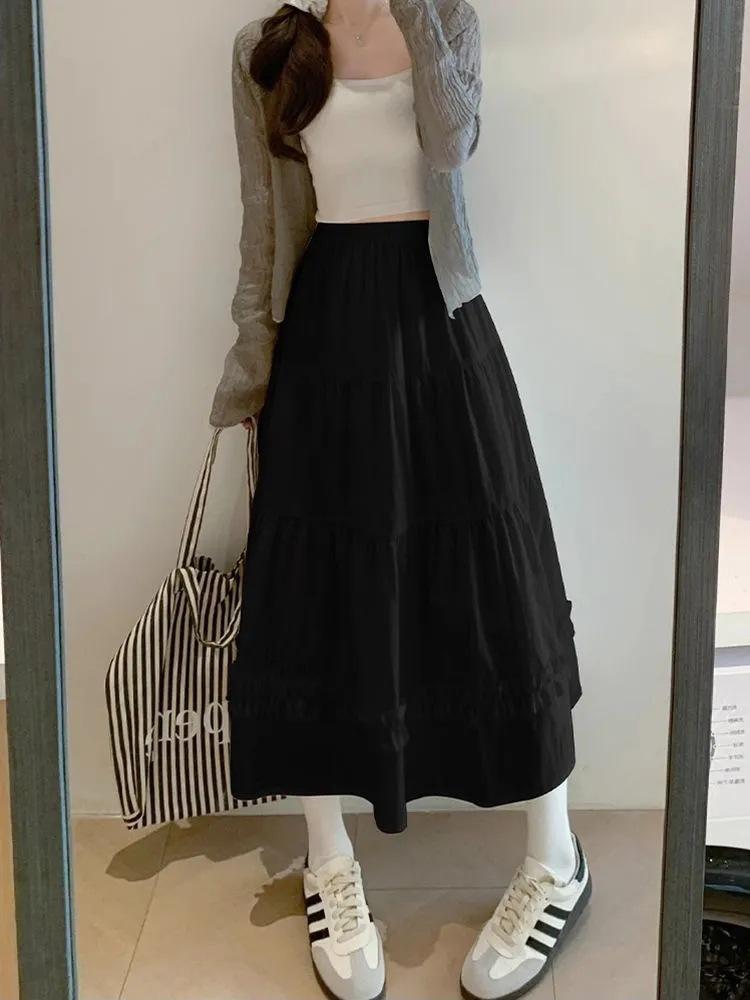 White skirt new summer high waist a word thin fluffy lace edge cake skirt small skirt