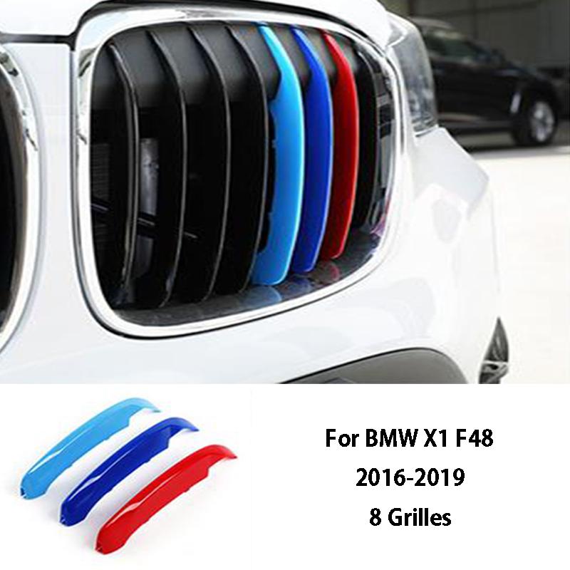 3 Color Car Front Grille Cover Bumper Stripe Stickers For BMW X1 X3 X4 X5 X6 F25 F26 F48 G01 G02 G20 G28 Car Styling Accessories