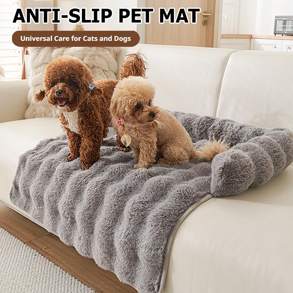 Winter Warm Calming Dog Bed Sofa Couch Cover Super Soft Plush Pet Blanket Mat for Small Medium Large Dogs Washable Cat Nest Cama