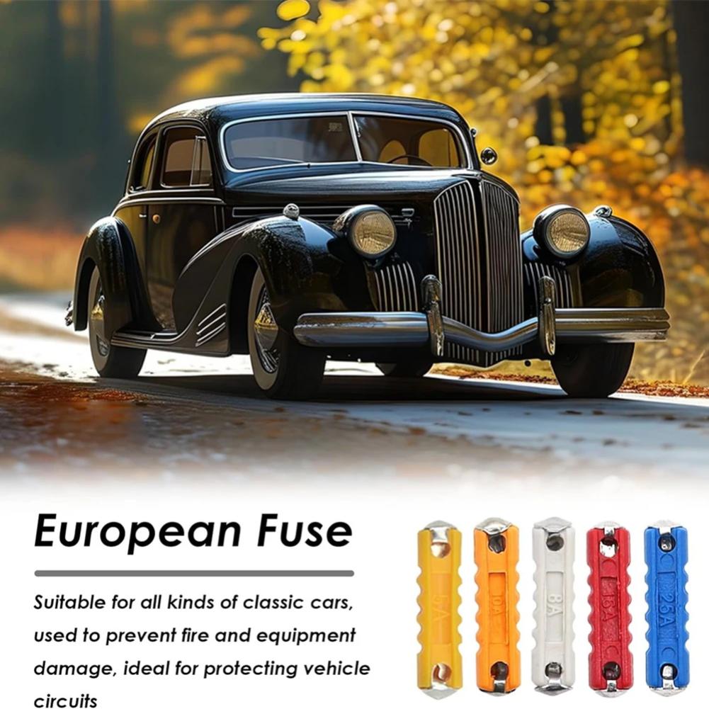 100/200 Pcs Continental Car Fuses Set European Bar Torpedo Fuse Automotive Circuits For Vintage Classic Cars 5/8/10/16/25 AMP Fuse Holders1