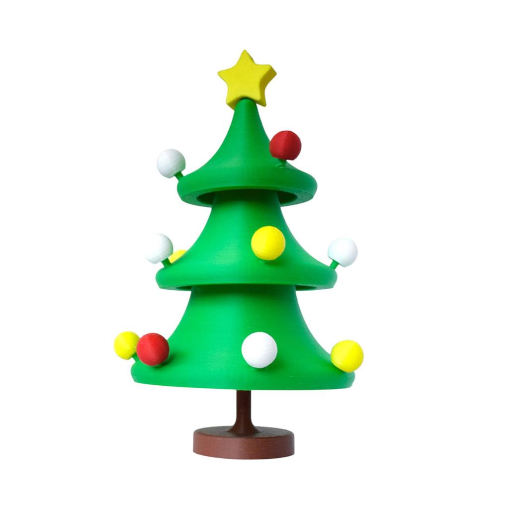 3D Printed Rotating Christmas Tree Ornament - Creative Desktop Decoration Model