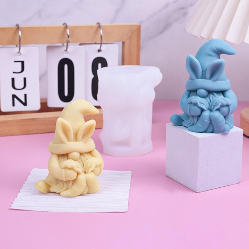 3D Easters Gnomes Candle Molds Casting Molds Christmas Silicone Mould Ornament Candle Making Molds Epoxy Resin Molds