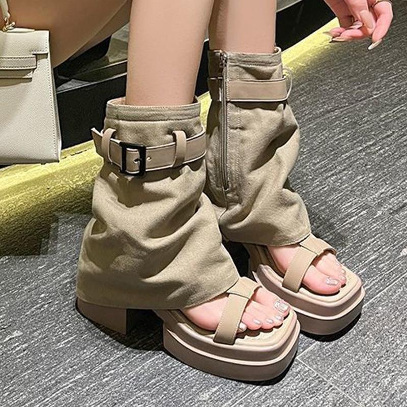Fashion High Heels Boots for Women Chunky Designer Shoes Fashion Luxury Woman Ankle Boots 2025 New Pumps Goth Cool Botas Mujer Shoes