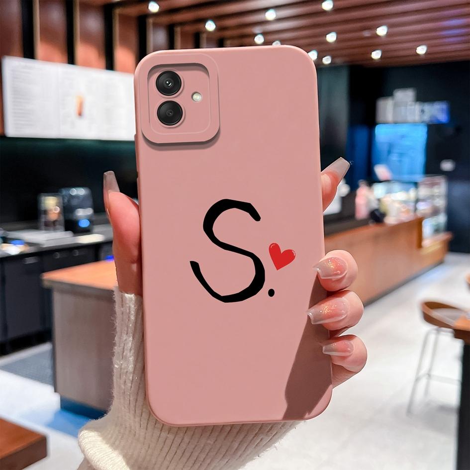 For Samsung A04 A05 A06 A02 A03 M04 M06 A13 A14 Phone Case Premium 26 Letter Pattern Soft Liquid Silicone Anti Fall Protective Cover For Samsung Shell