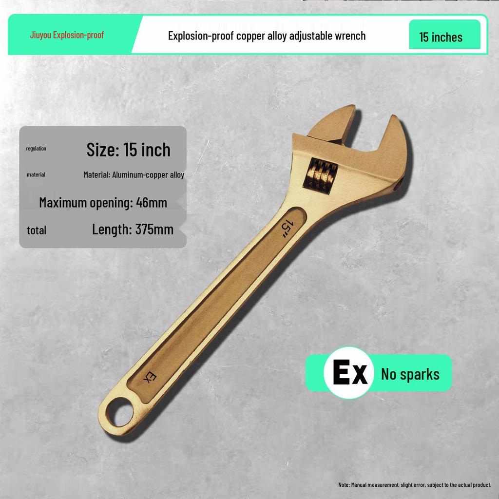 Explosion-Proof Copper Alloy Adjustable Wrench - 8", 10", 12" Sizes Available