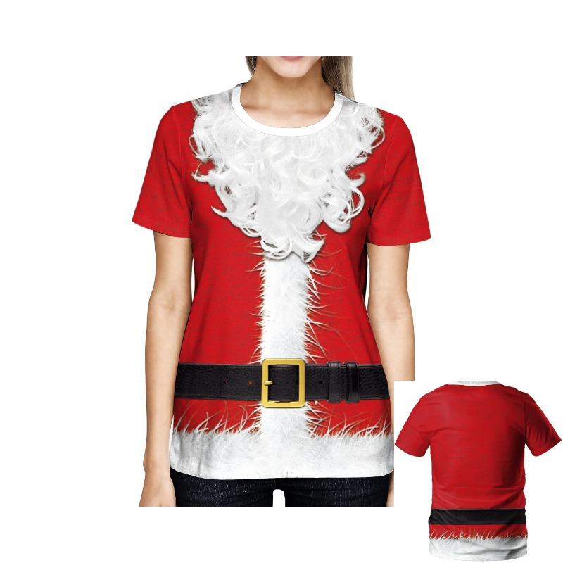 

Рождественские футболки женские с принтом футболка Рождество ролевые игры короткий рукав мужская мода смешной Санта Клаус детская одежда 100