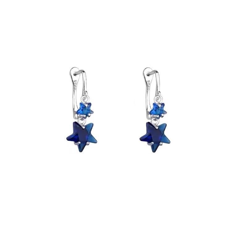 REETI 925 Silver Earrings Blue Star Earrings For Women Gift Jewelry Korean