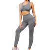 Women's Fashion U Neck Sleeveless Top High Waist Tight Fit Fitness Running Sports Pants Yoga Two Piece Set