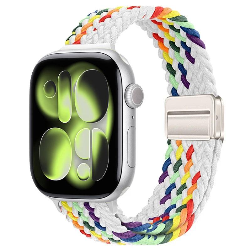 Cinturino intrecciato in nylon per Apple Watch Ultra 3 49mm 11 10 46mm 42mm Braccialetto con fibbia magnetica IWatch 9 8 7 41/45mm 6 5 4 SE 44/40mm