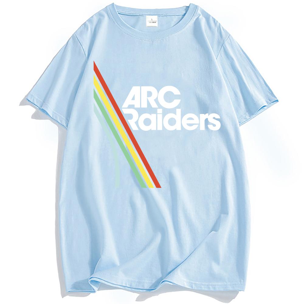 Men Clothing Hot Game ARC Raiders Rainbow Print T-shirt Cotton Short Sleeve Loose Male Tshirts Unisex Streetwear Graphic T Shirt
