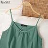 ZANZEA Canottiere da donna estive casual in cotone senza maniche