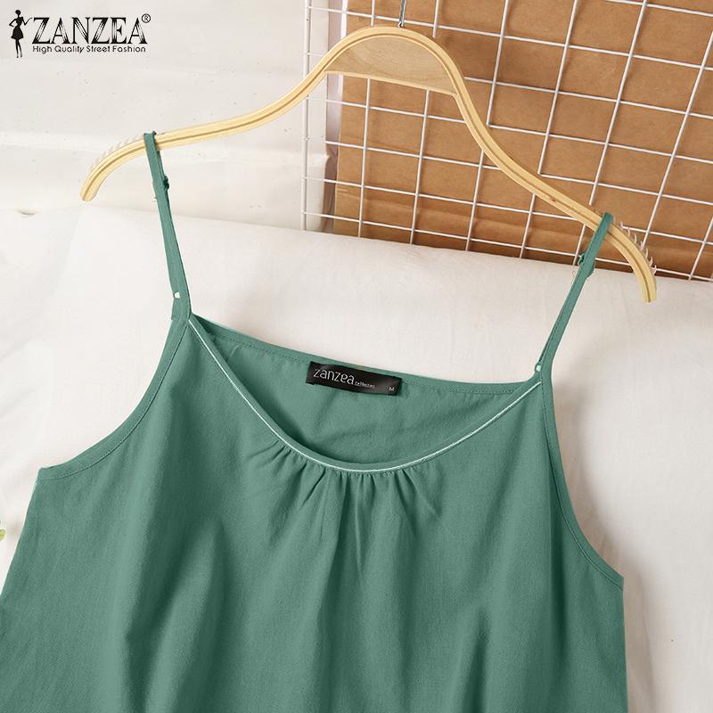 ZANZEA Canottiere da donna estive casual in cotone senza maniche