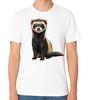 Frettchen Niedliche Tierillustration T-Shirt Exotisches Haustier Liebhaber Geschenk Unisex Tee