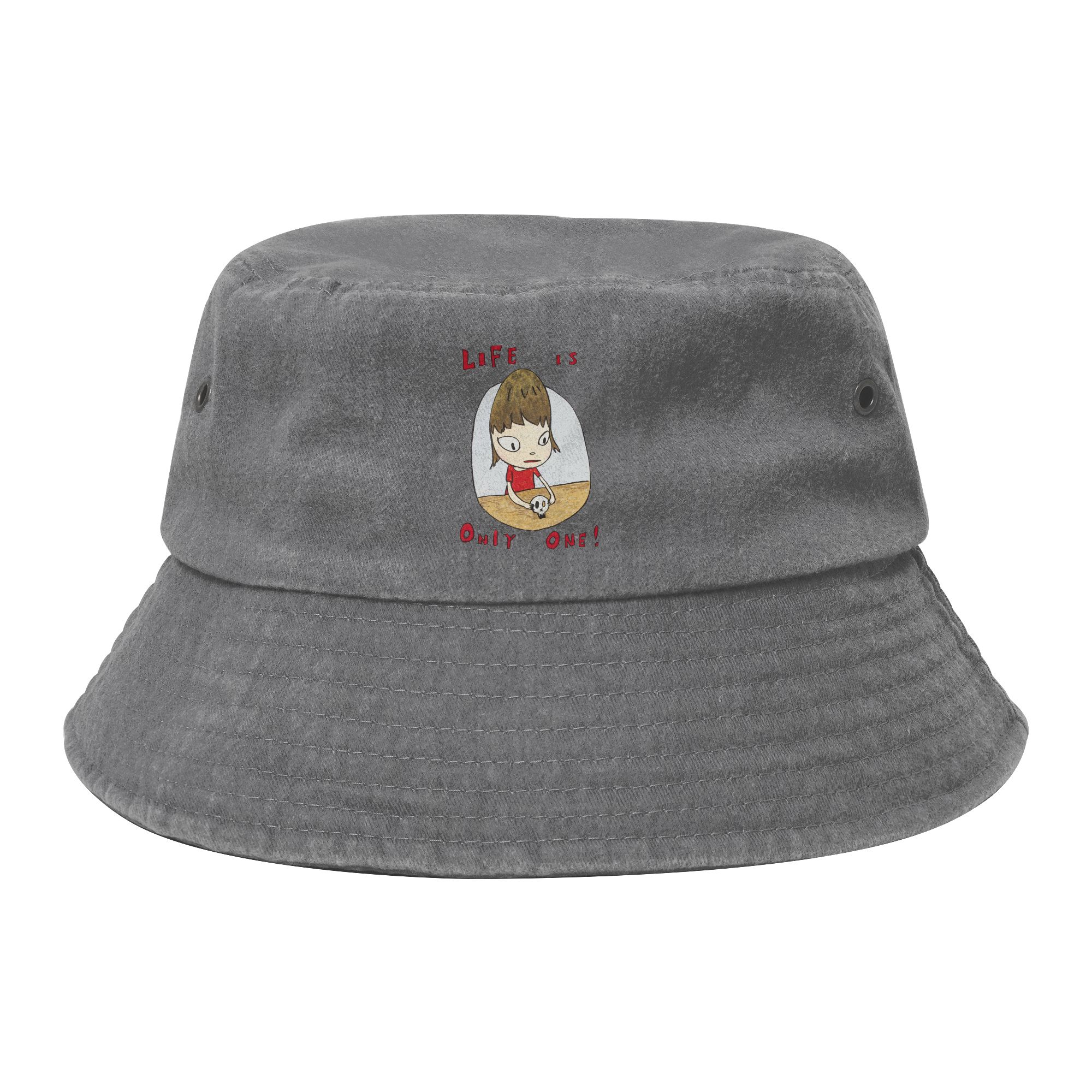 Yoshitomo Nara Life Is Onlys One Unisex Style Baseball Cap Distressed Denim Washed Hats Cap Vintage Outdoor Fit Sun Cap One Size