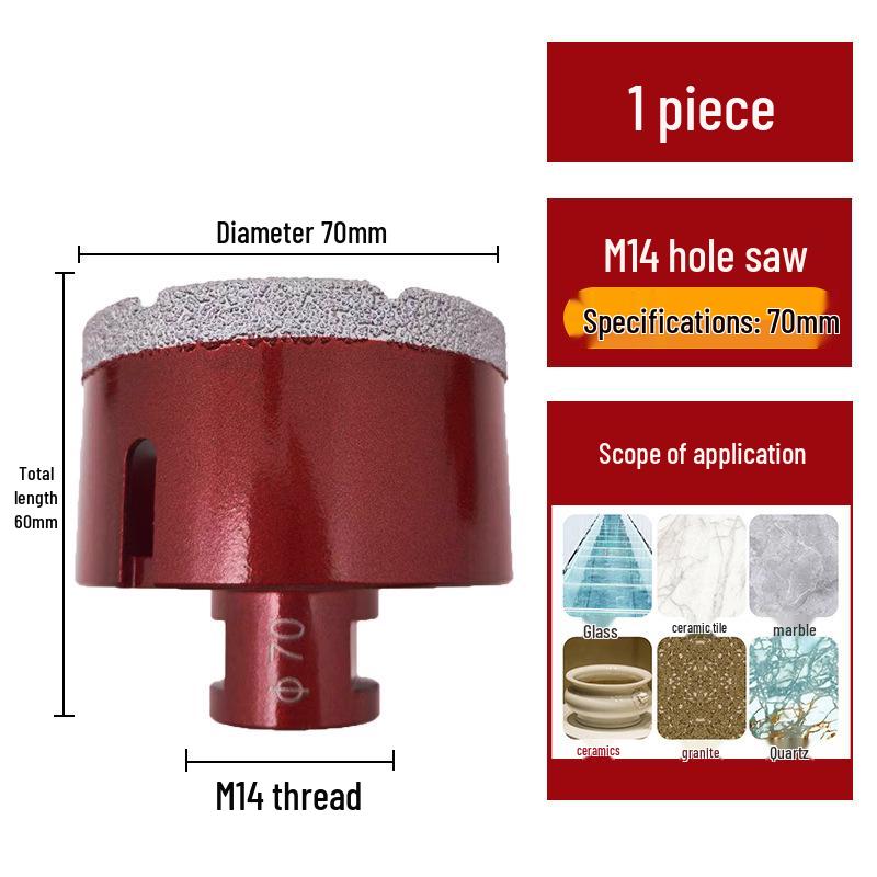 Pânză diamantată brazată M14 pentru gresie, marmură, piatră, sticlă - Bit de găurit pentru polizor unghiular pentru mărirea găurilor