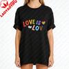 Inclusive Love Is Love Shirt Clean Cheerful Aesthetic Unisex Tshirt Lgbtq Pride Clothing Pride Month Unisex Casual Cotton TShirt