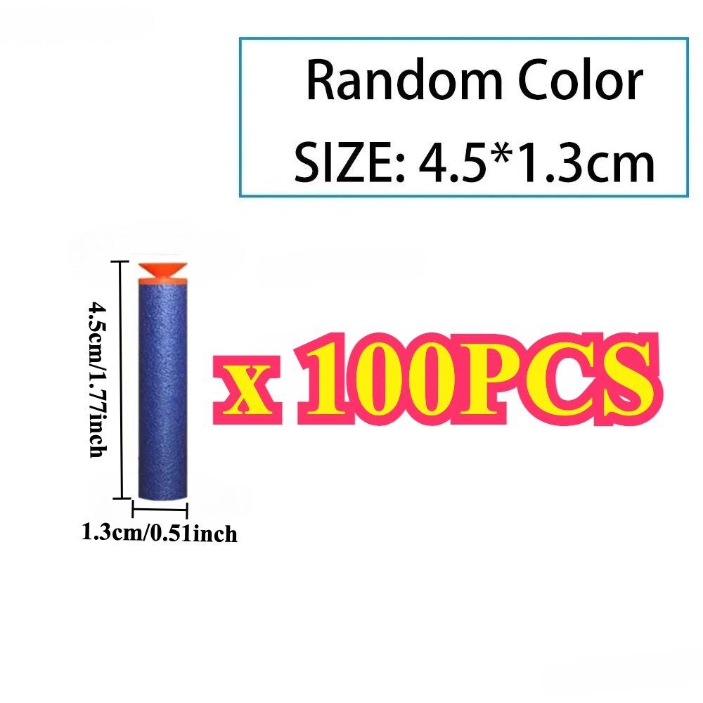 100Pcs Blue Solid Round Head Bullets All Size For Outdoor Sports Children Electric Manual Eva Soft Bullet Toy Gun Accessories
