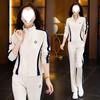 Fall-winter Outfit: A Complete Set of Korean-style Versatile Zipper Loose-fitting Hoodie Casual Wear Plus Wide-leg Pants Set.