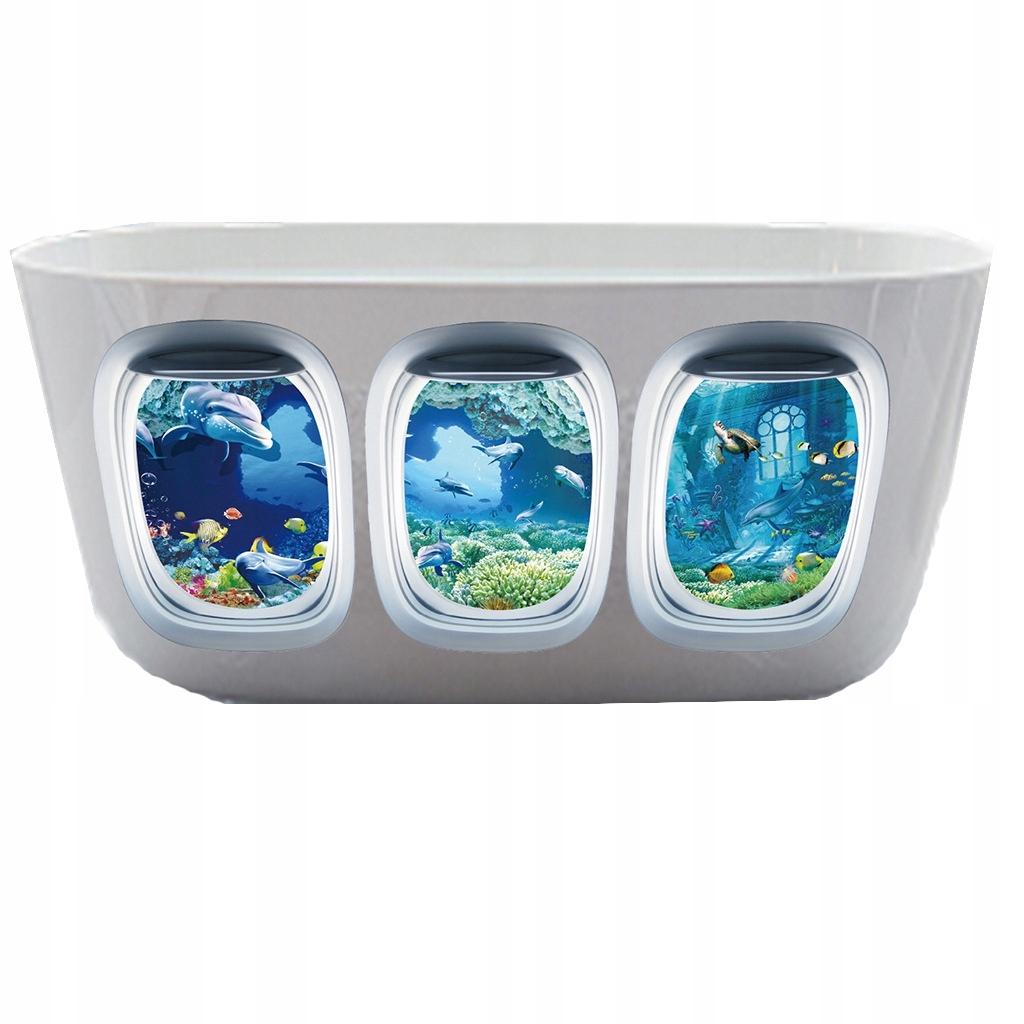 Bathtub Stickers Decorative Aquarium Bathroom Underwater World Window 20X30Cm 3X