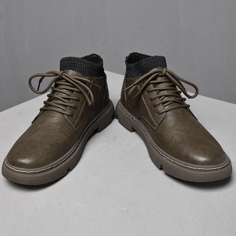 Herren Lederschuhe Echt Leichtgewicht Hochwertig Herren Freizeitschuhe Schnürschuh Uni Büro Herren Sneaker Bequeme Stiefeletten