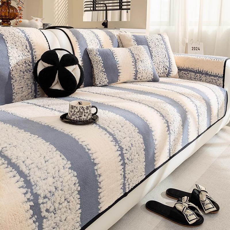 Hair Plush Sofa Cushion, Autumn And Winter Non-Slip Thickened Seat Cushion, Light Luxury High-End Sofa Cover Cover Cloth