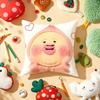 K-Kobito Z-Zukan Peach Cute Funny Cushion Cover Plush Fabric Soft Double-Sided Printed Sofa Warm Winter Home Gift Pillow Cover