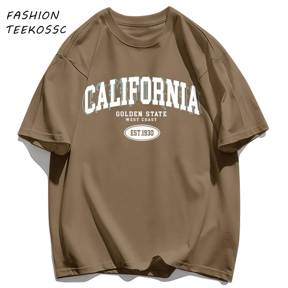 Golocn State California Est Men TShirts Casual Cotton TShirt ONeck AllMatch Clothing Unisex Loose Summer Basics Sportswear