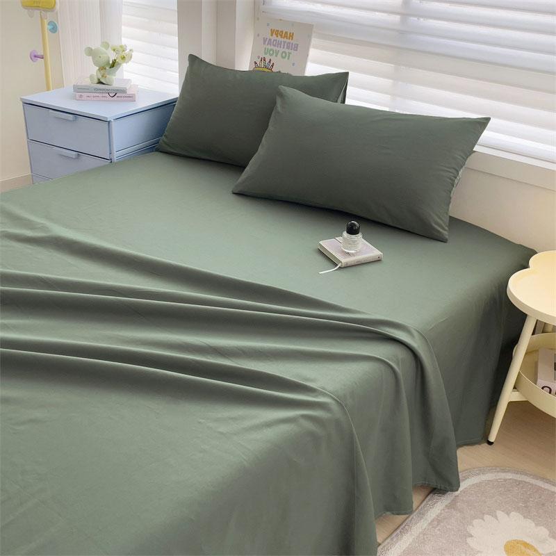 New Thick Minimalist Striped Brushed Bed Sheet for Single Double Student Dormitory