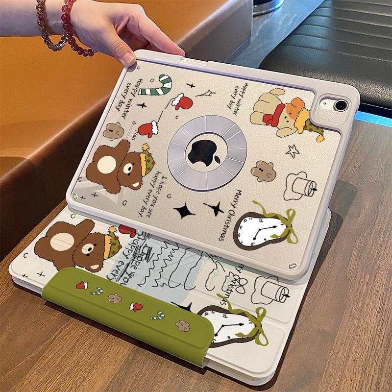 Magnetic Detachable Acrylic Case IPad Pro 11 Inch With Stand Full Cover Cartoon Design Sleep/Wake Support
