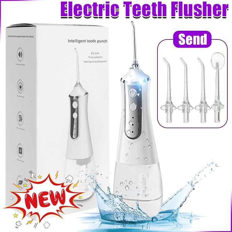 Portable Oral Irrigator Water Flosser Dental Water Jet Tools Pick Cleaning Teeth 350ML 5 Nozzles Mouth Washing Machine Floss