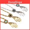 Gothic Skull Hand Pendant Necklace With Geometric Zinc Alloy Chains For Men And Women Halloween Accessory