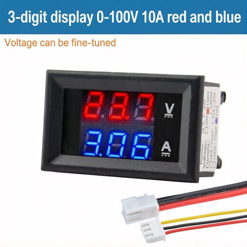 LIZAO DC 0-100V/200V Digital Voltage Current Power Meter 10A/50A/100A Dual Display Panel Meter