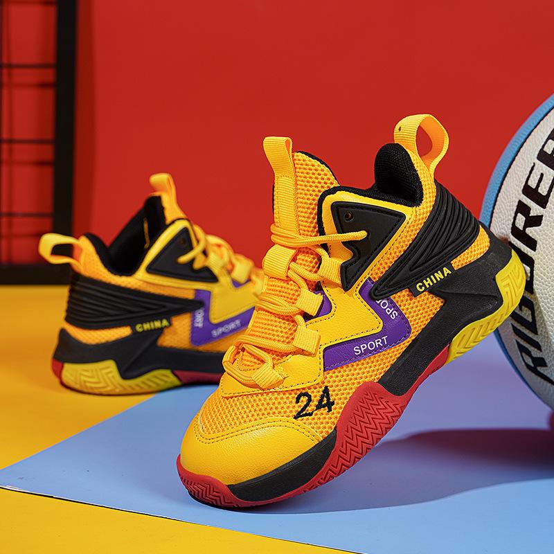Kids' Mesh Basketball Shoes - Unisex, Noisy on Court, for Spring & Autumn