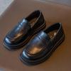 Children's Black Leather British-Style Retro Princess Shoes for Spring & Autumn 2025