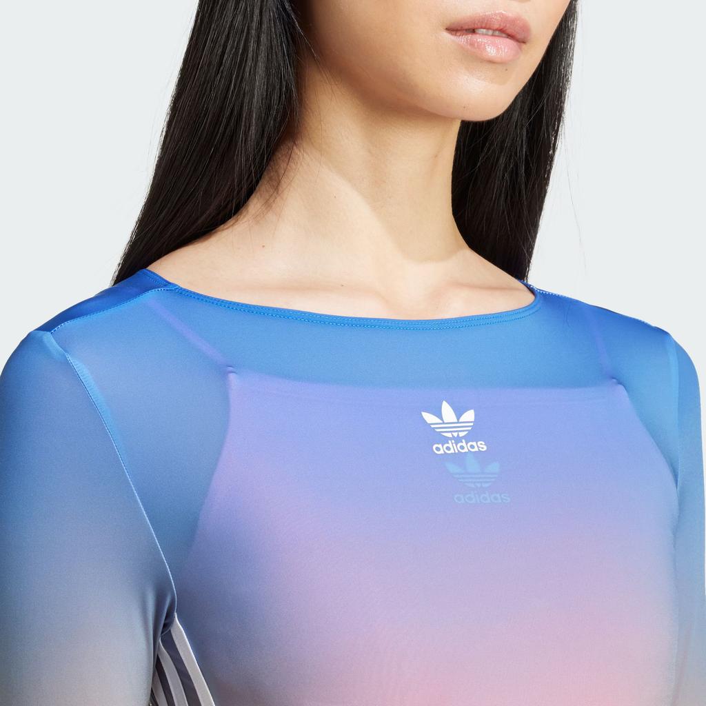 adidas Pulover Rotund Original Confortabil Casual cu Mânecă Lungă Rochie Rochii Femei Multicolor Albastru JF8267