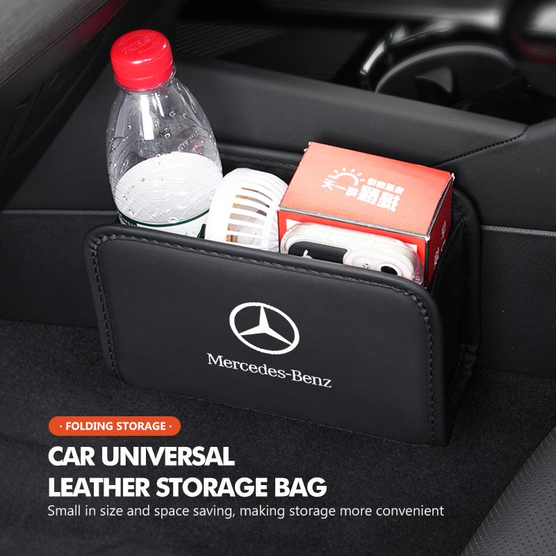 PISZ8 Car Seat Storage Organizer Phone Coins Key Stowing Tidying Tool For Mercedes Benz AMG A C E S G Class W201 W210 W108 W204 W205