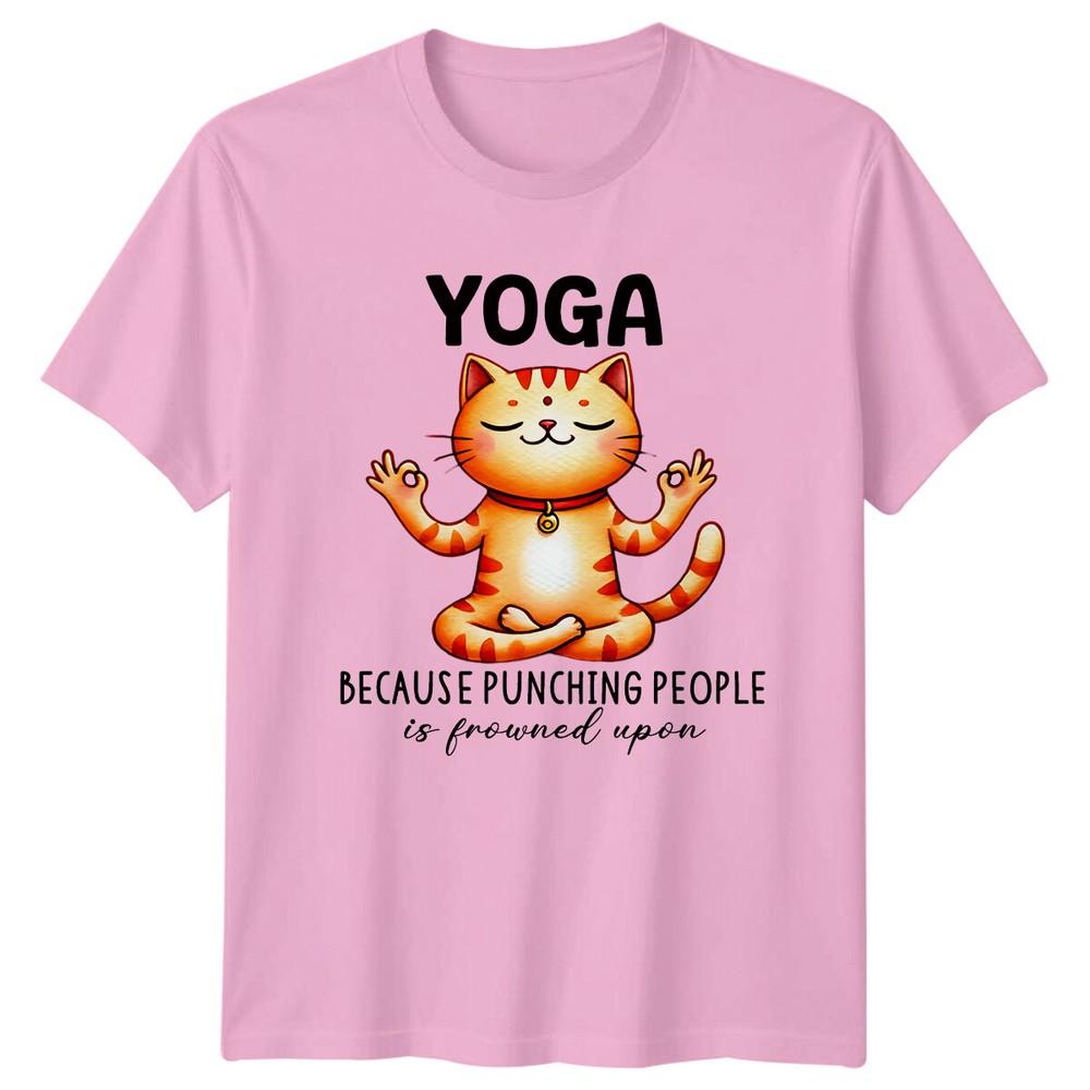 Yoga Cat Because Punching People Is Frowned Upon TShirt