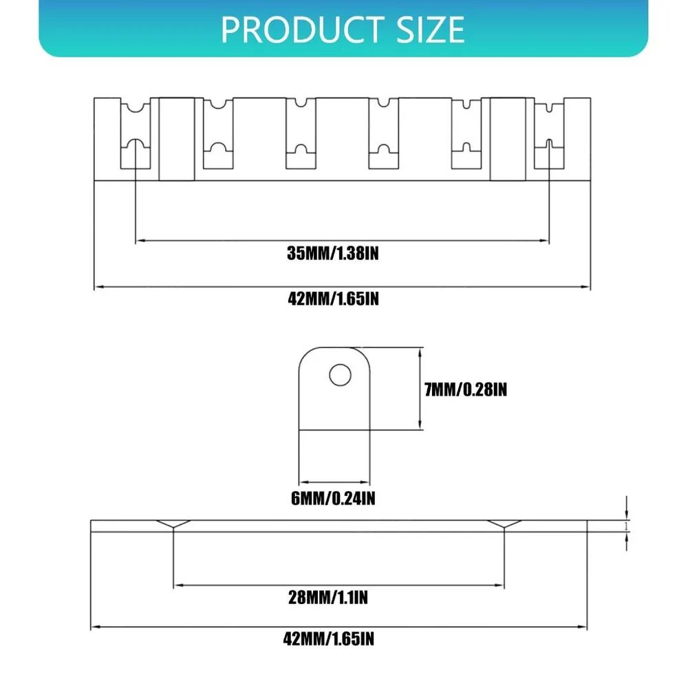 Adjustable brass thresholds for 6-string guitar with instrument for better build stability