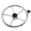 5-Spoke 11-13.5 Inch Stainless Boat Steering Wheel with Knob Stainless Marine Steering Wheel
