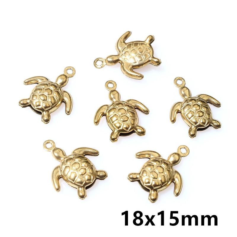 20pcs Stainless Steel Animal Charms Fish Turtle Bee Bear Pendants Crafts for Necklace Bracelet Earrings DIY Jewelry Accessories