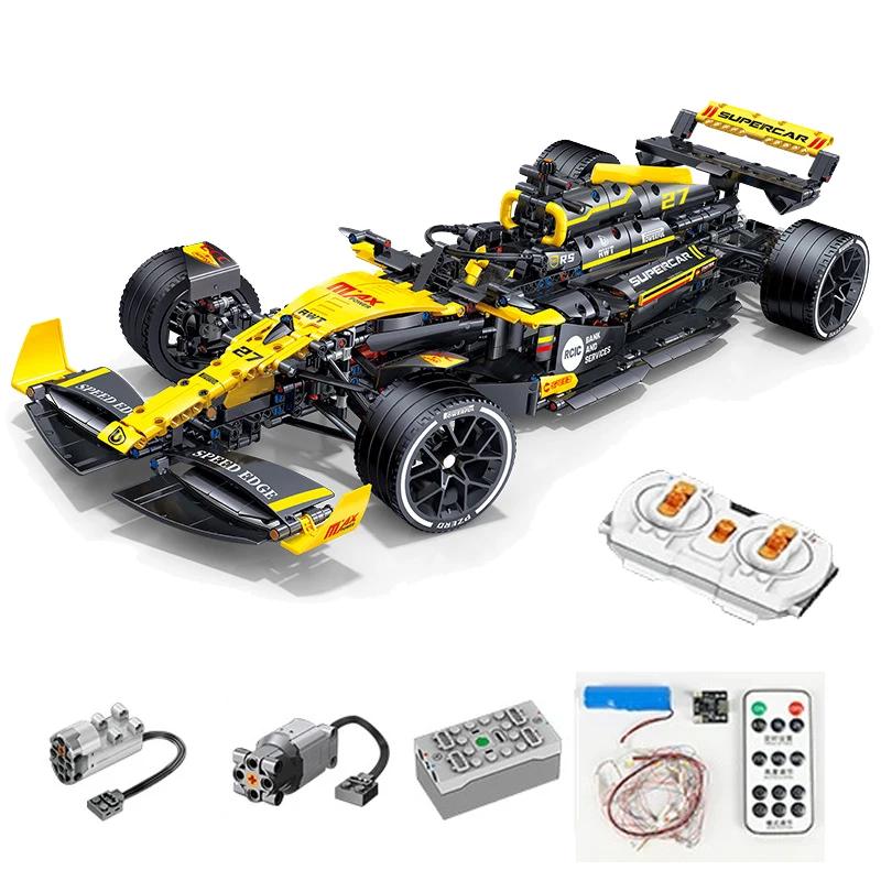 MOC Technical JKC7205 Racing 1:8 Rennfahrer 27 Formel Baustein Fernsteuerung Beleuchtung Rennen Renault F1 Spielzeug Geschenk für Kinder