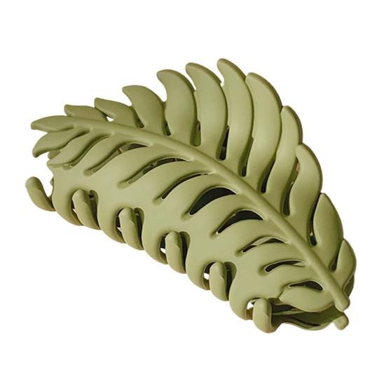 

Hair Claw Clip Easy to Use Leaf Shape Matte Smooth Fasten Tightly Hair Clamp for Daily Wear армия зеленый