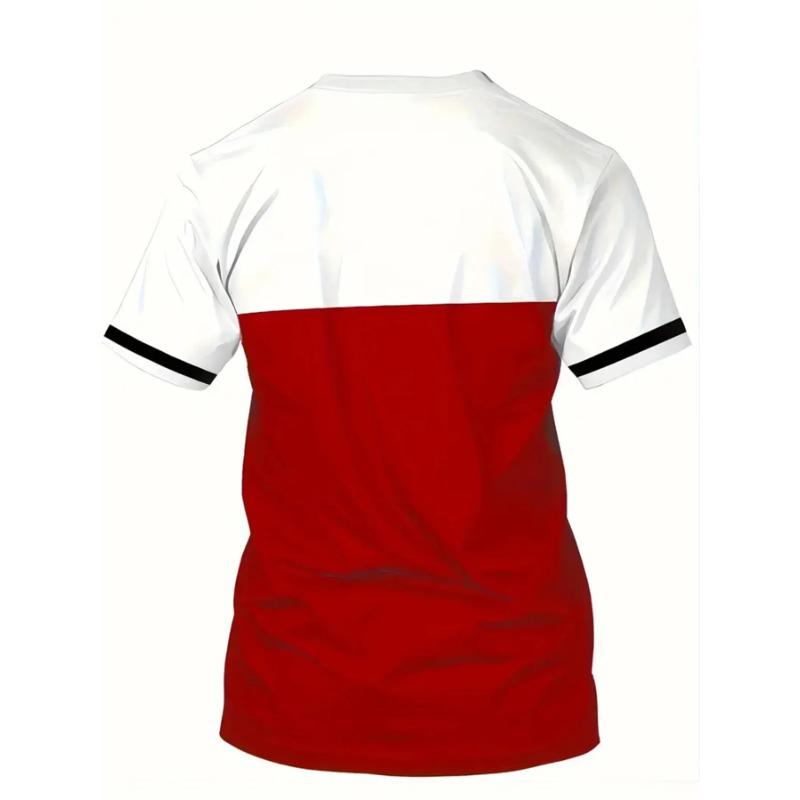 Summer Round Neck 3D MILAN Pattern Print Top Fashionable Casual Short Sleeved Men's T-shirts