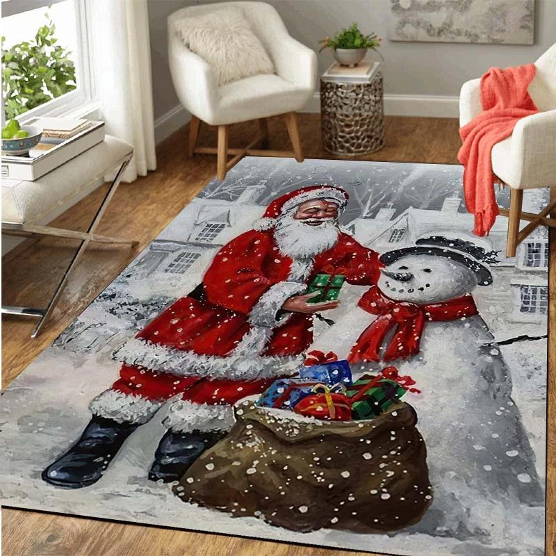 

Christmas Tree Santa Claus Series Pattern Carpet Home Living Room Teen Floor Decoration Good Gift for Kids Boys Girls 40x60cm 16x24 inch