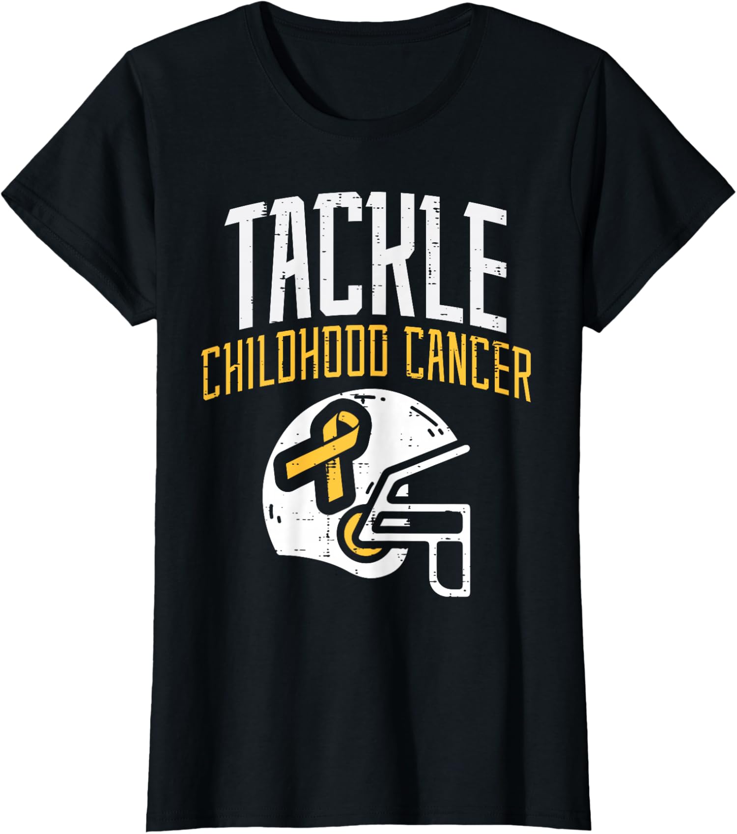 Tackle Cancer Helmet Ribbon Awareness Support Ladies  Crewneck T-Shirt Unisex T-Shirt XXXL