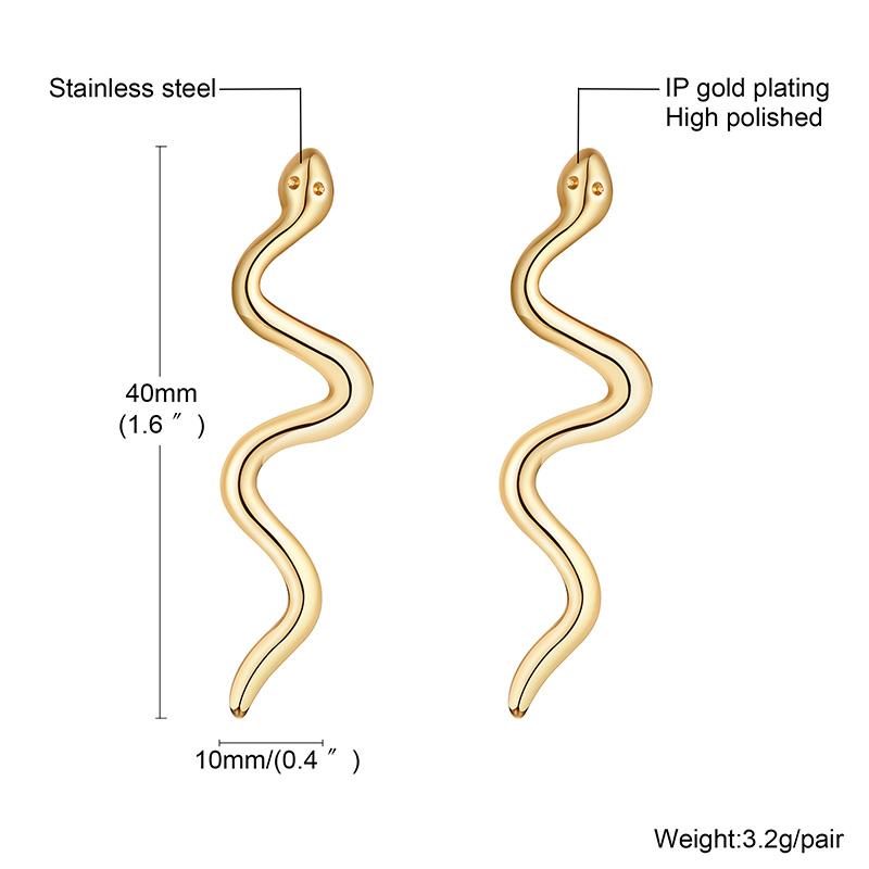 Drop Snake Earrings Stainless Steel Dangle Earrings for Women Girls Bohemian Jewelry
