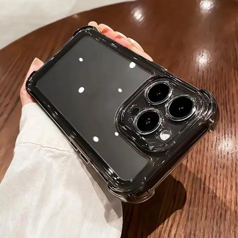 Luxury Shockproof Transparent Phone Case For iPhone 17 Pro 16 15 14 13 11 12 Pro Max Plus 17 Air Clear Soft Bumper Cases Cover