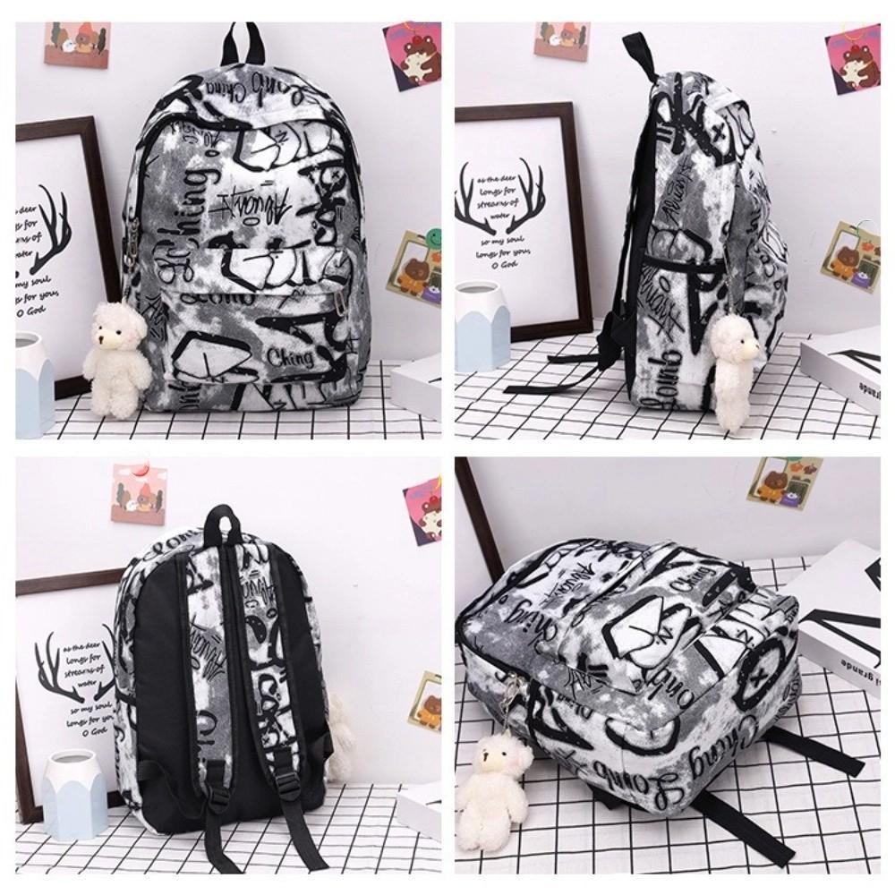 Sac à dos décontracté pour femme Sacs d'école fashion pour fille Graffiti Étudiants Cartable pour adolescent